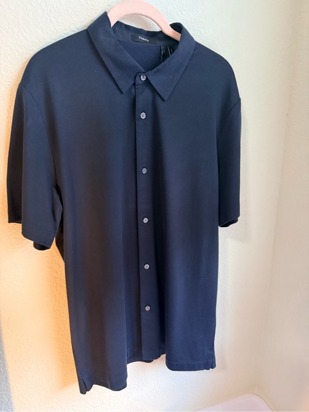 Theory Men's Short-Sleeve Button-Down Shirt in Navy